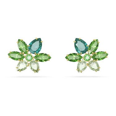 Swarovski Gema Ohrstecker, Vergoldete Damenohrringe mit Zarten Blumen-Motiven und Strahlenden Swarovski Kristallen im Sale